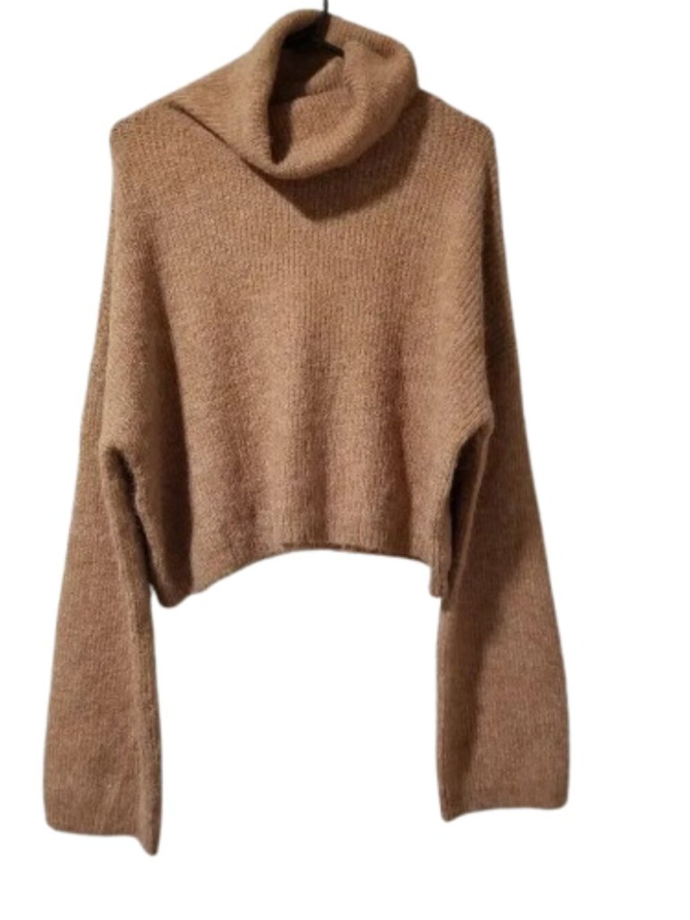 ❤️3/$12 Essentials By MilanWild Fable Brown Cropped Slouch Sweater Women's Large